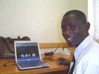 Elder Kyei with Computer